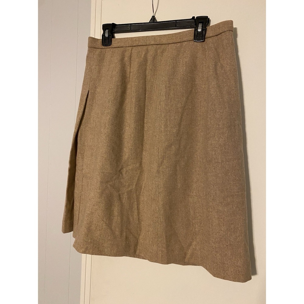 Vintage Pendleton Skirt Womens Size 16 Beige 100% Virgin Wool Made In USA